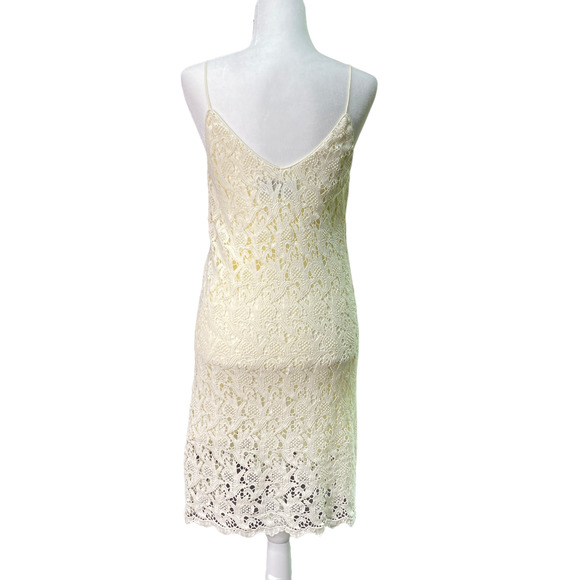BLAQUE LABEL for Revolve | sz S Women's Ivory Lace Lined Sleeveless Mini Dress - Picture 6 of 8